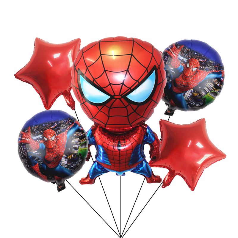 team sash游戏动漫主题卡通蜘蛛侠气球束男孩生日气氛场地装饰布置