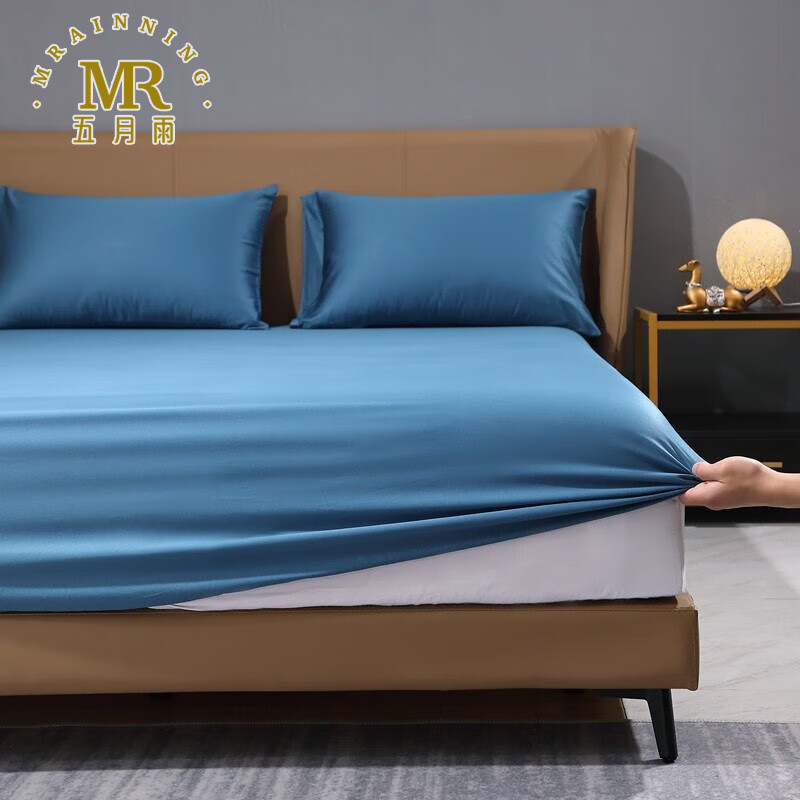 五月雨(mrainning)100支贡缎床笠长绒棉纯色单品床罩【柔软舒适】纯棉