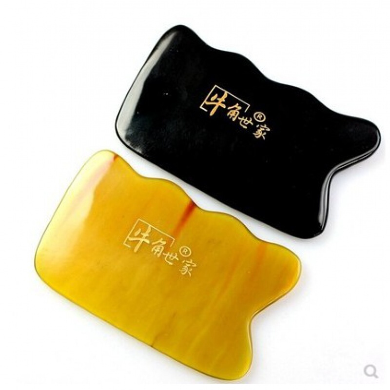 谨锐天然黄角刮痧板 按摩片肩颈腰背部经络刮沙 波浪形 黄板