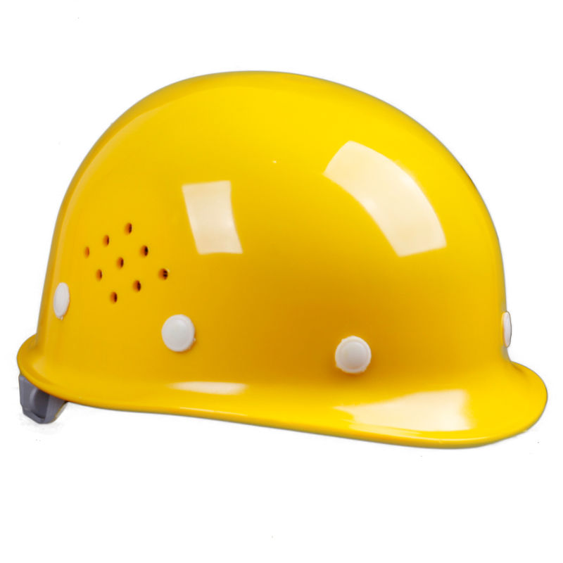 abs高强度国标加厚建筑工程监理防砸劳保头盔印字 (黄色)04 白帽豆款