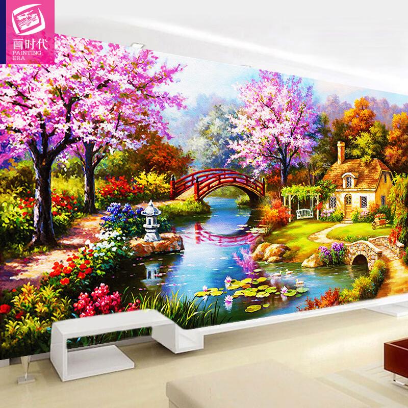 金碧钻石画满钻新款客厅家用水晶钻绣山水梦幻家园大幅自己手工点钻