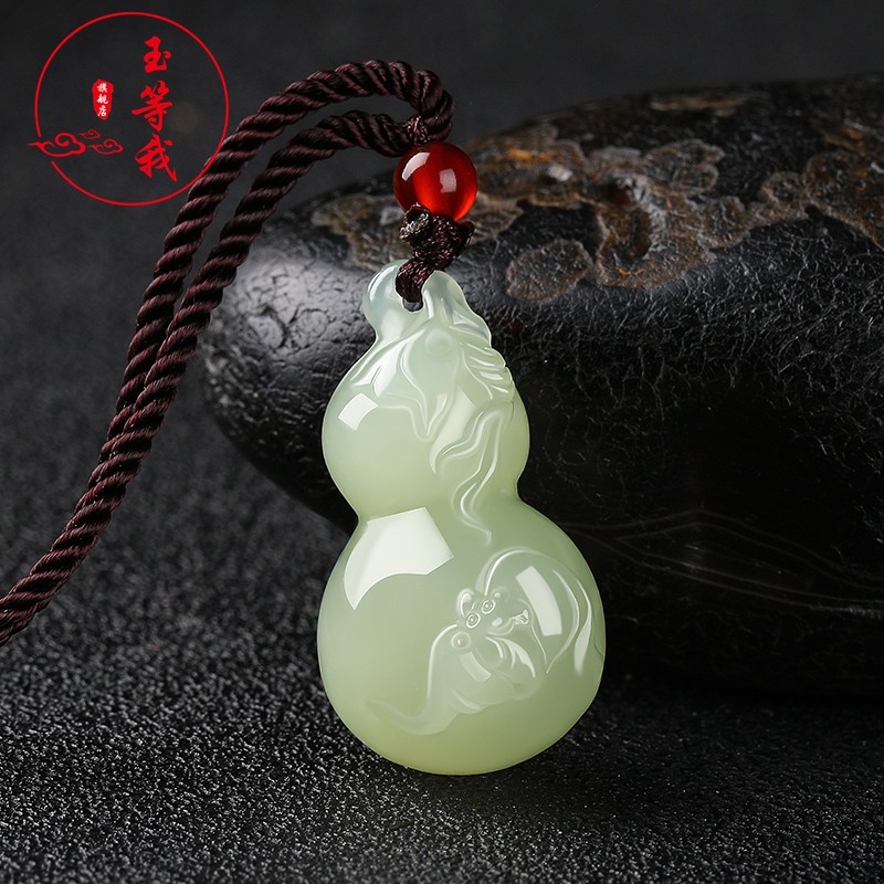 玉等我  和田玉福禄吊坠晴水葫芦玉挂件青白玉玉坠玉牌子男女款