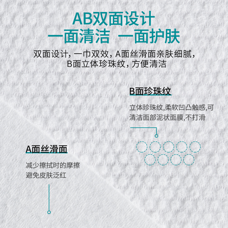 DR.WLEN一次性洗脸巾 化妆棉卸妆棉婴儿棉柔巾干湿两用家用棉纸巾可替毛巾珍珠纹款50抽
