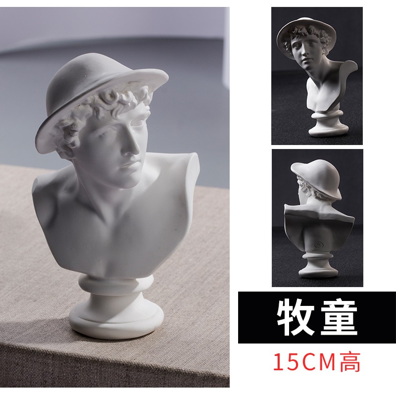 柏伦斯 树脂石膏像人物摆件15cm素描头像 美术素描写生练习石膏头像
