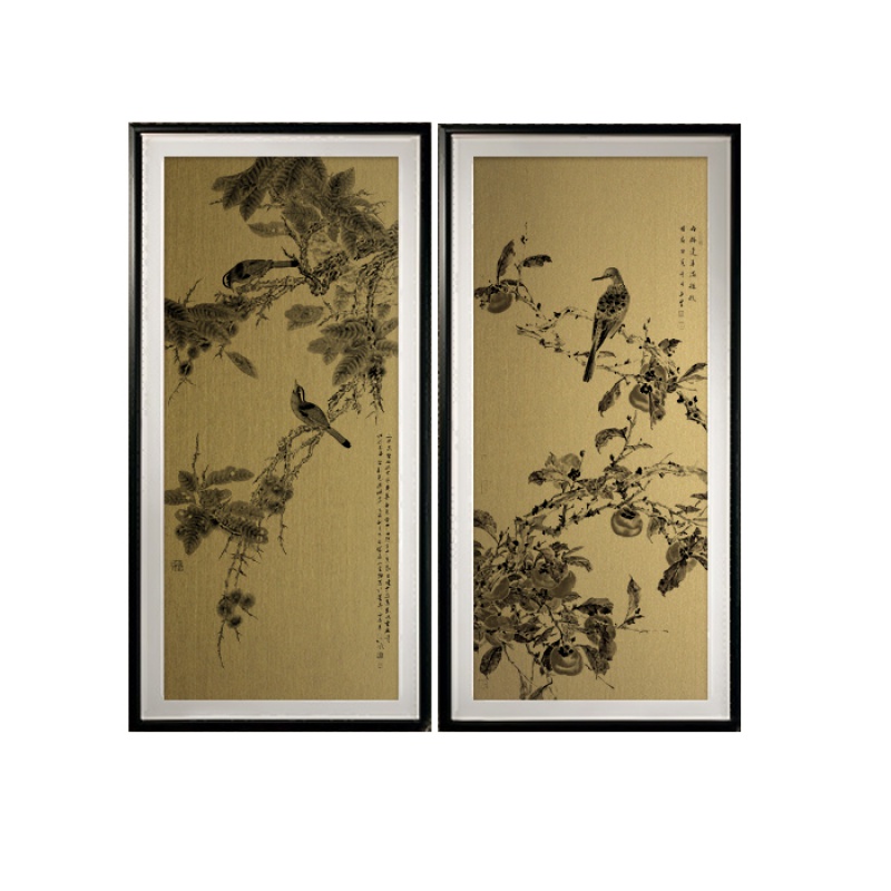 洺帆铜板雕刻画铜板画铜画定制中式雕刻装饰铜板画创意复古铜刻画浮雕