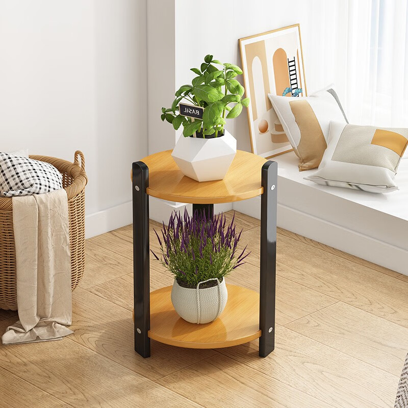 落地式阳台置物架2024新款飘窗多肉花盆架子花台沙发旁 二层-圆形花台