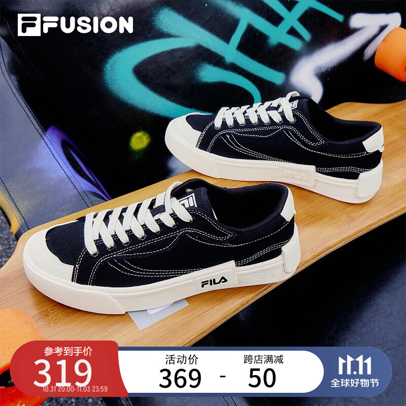 FILA FUSION斐乐男鞋POP帆布鞋潮牌男子潮流板鞋街拍运动休闲鞋 黑-BK 42使用感如何?