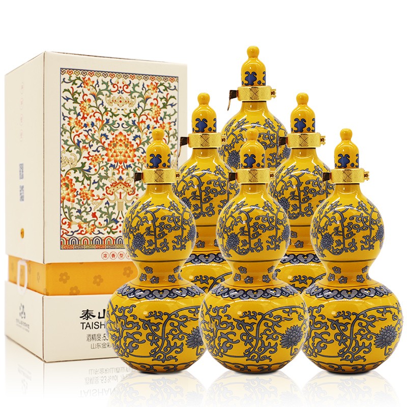 彩山酒  53°泰山宝葫芦258ml*8浓香型白酒 整箱