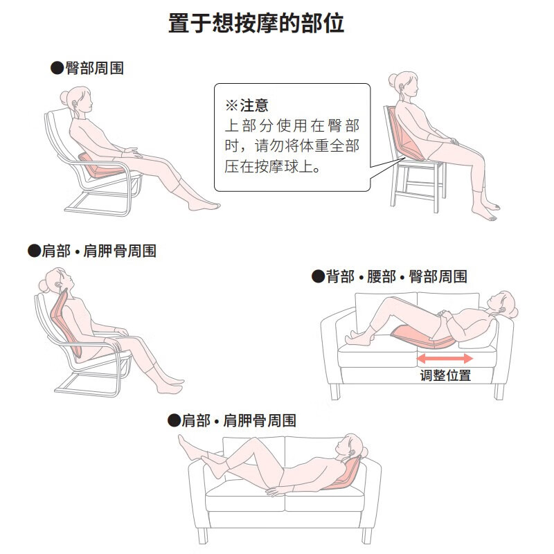 ATEX腰背靠腰部美臀按摩仪按摩器 加热热敷按压 舒适L型按摩坐垫 可拆洗送长辈节日礼物 【白色】美臀护腰+8个立体按摩球+强劲按揉
