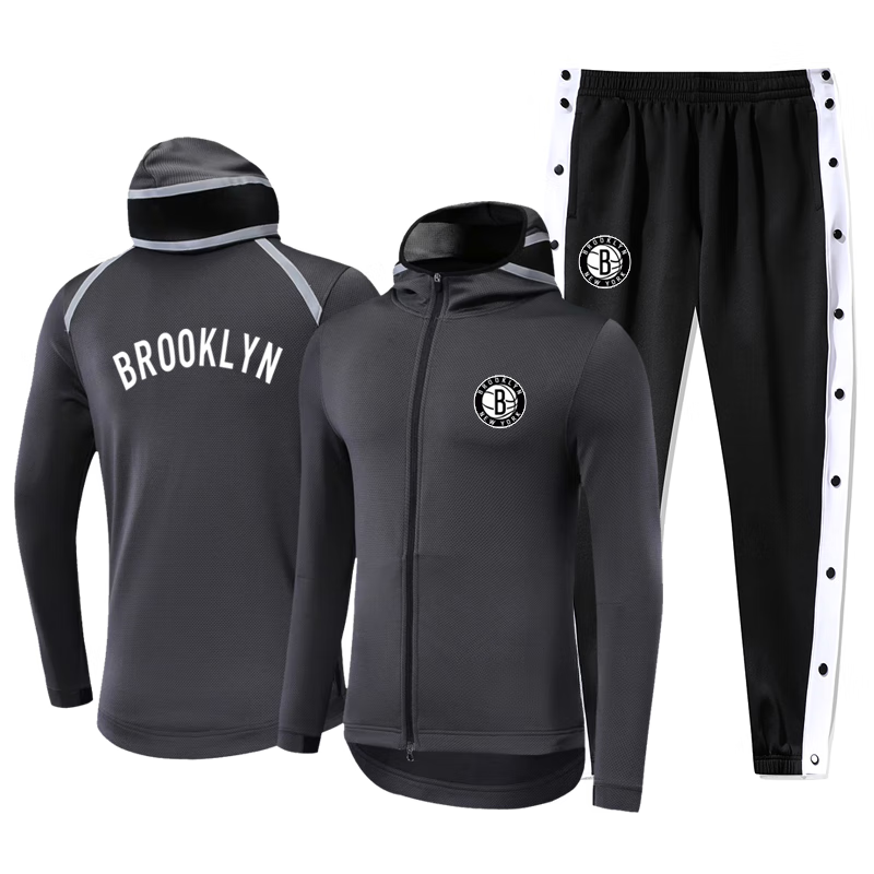 肴盛篮网队外套男独行侠出场服套装篮球排扣裤凯尔特人训练服投篮秋冬