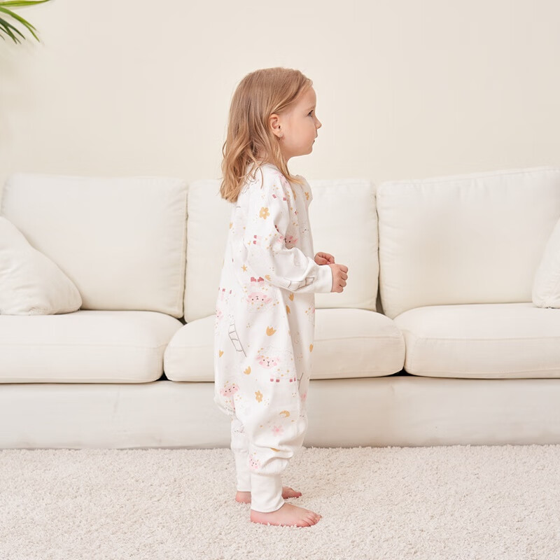 甜蜜礼物分腿睡袋单层新款春夏秋冬季四季款防踢被幼儿童男女宝宝睡袋 四季22-28度【单层三拉头】绵羊 90码(身高80-95CM)12-24个月