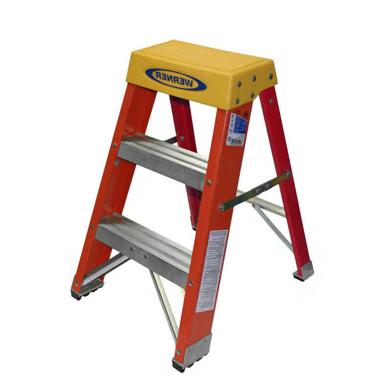 稳耐(werner)ssf03cn玻璃钢梯蹬0.8米重工业梯子宽踏板三步绝 6.6米