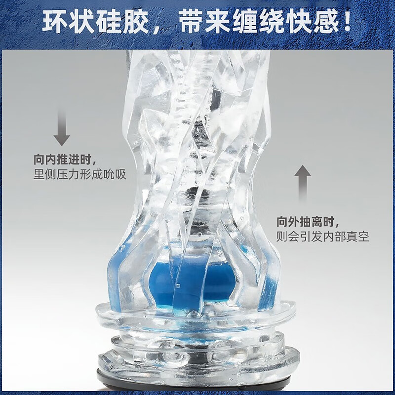 TENGA日本进口AERO飞机杯男士手动可控制真空回旋吮吸自慰器成人情趣 Cobalt Ring 钴蓝 TAH-002