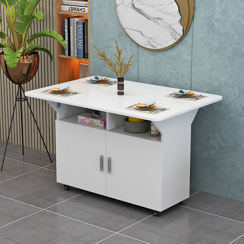 餐桌 可收缩 折叠餐桌家用小户型多功能可伸缩可储物出租房简易长方形