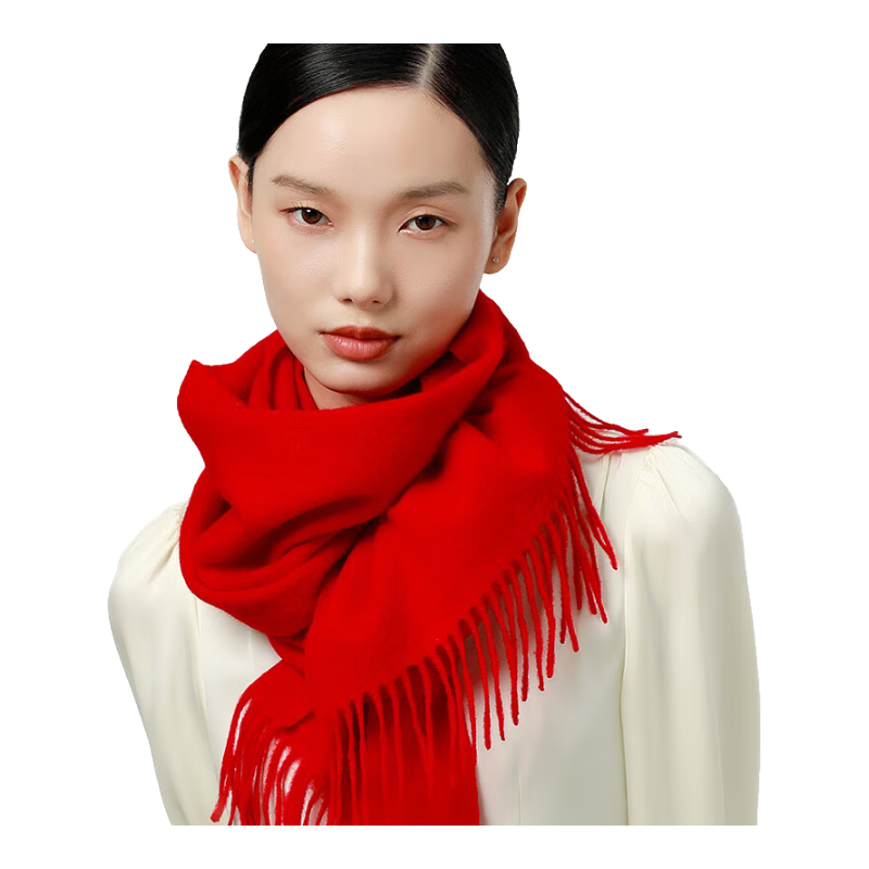 絲界純羊毛圍巾女士秋冬季加厚披肩情侶通用保暖圍脖圣誕節禮物禮盒裝