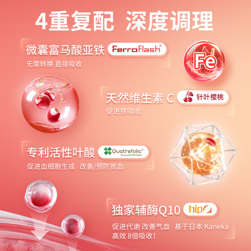 Elite Nutrition德国益力德铁元片红铁补铁补气血铁元素女性孕妇改善贫血*60粒