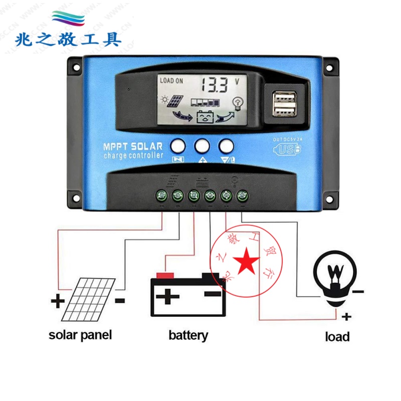跨境40a太阳能控制器mppt智能12v/24v光伏板控制器 d路灯控制器