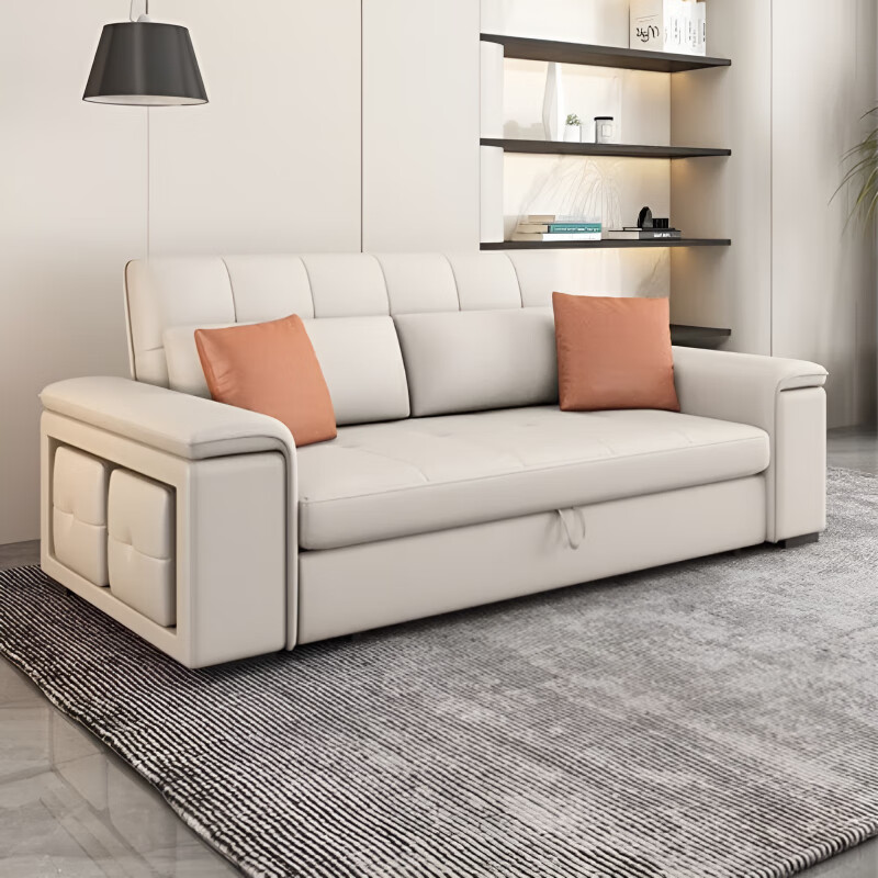 御巢盛2026新款沙发床可折叠两用客厅小户型直排贵妃推拉变床多功能组合 纳米科技布【海绵款】 双人+贵妃+单人+脚踏3.25米