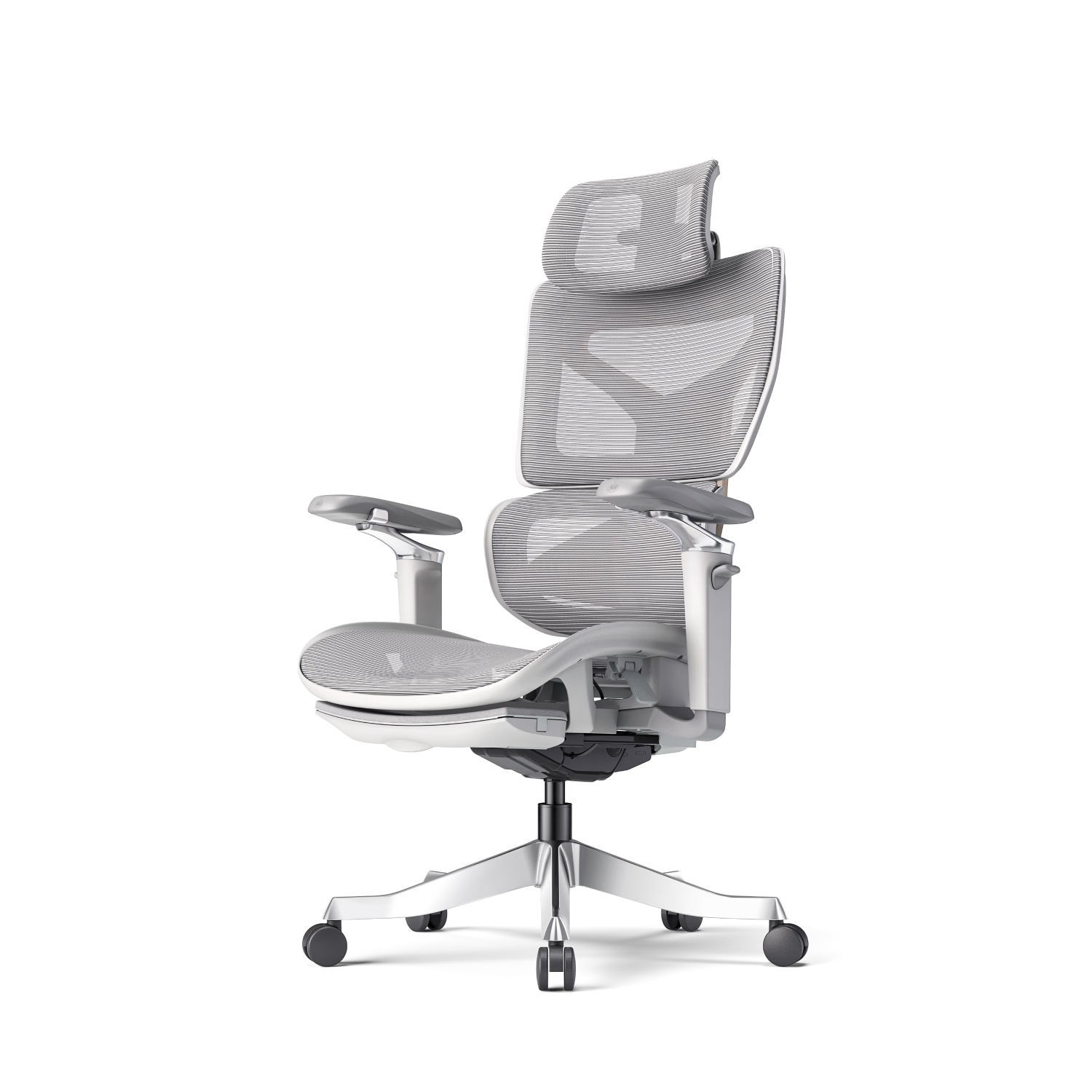 永艺X3攀登者人体工学椅电脑椅办公椅舒适久坐椅子电竞椅人工力学座椅 浅灰色-铝合金脚-带搁脚