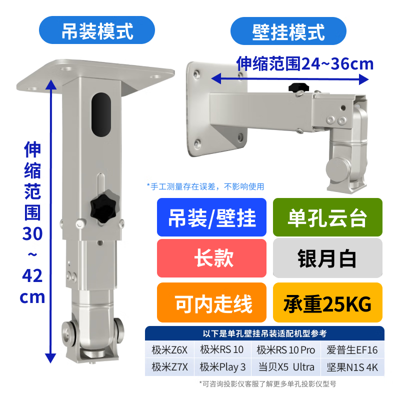 ��������ͶӰ�ǵ�װ�ڹ�֧�ܼӺ����Ͻ���̨���������ܼ��׼����������Vidda����������ͶӰ��ͨ�� ����+�ڹ�/��װ˫��+����֧�ܡ����°ס�