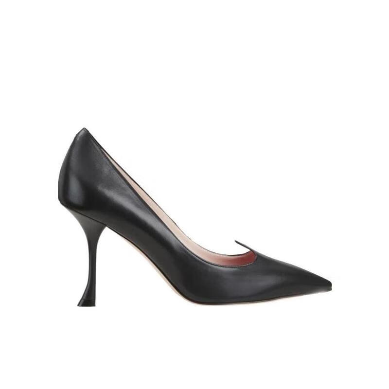 vivier)女士气质优雅简约锥形鞋头心形鞋垫细跟高跟鞋舒适耐磨皮鞋单