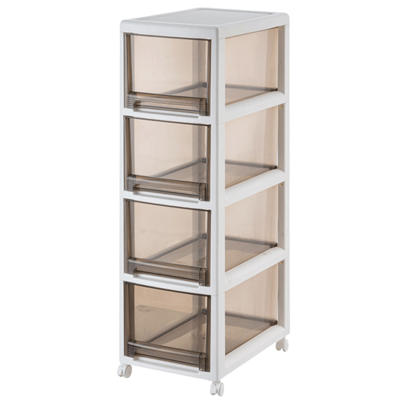 好尔收纳柜抽屉式塑料家用玩具零食收纳箱子多层多功能夹缝储物柜衣服整理架小号四层