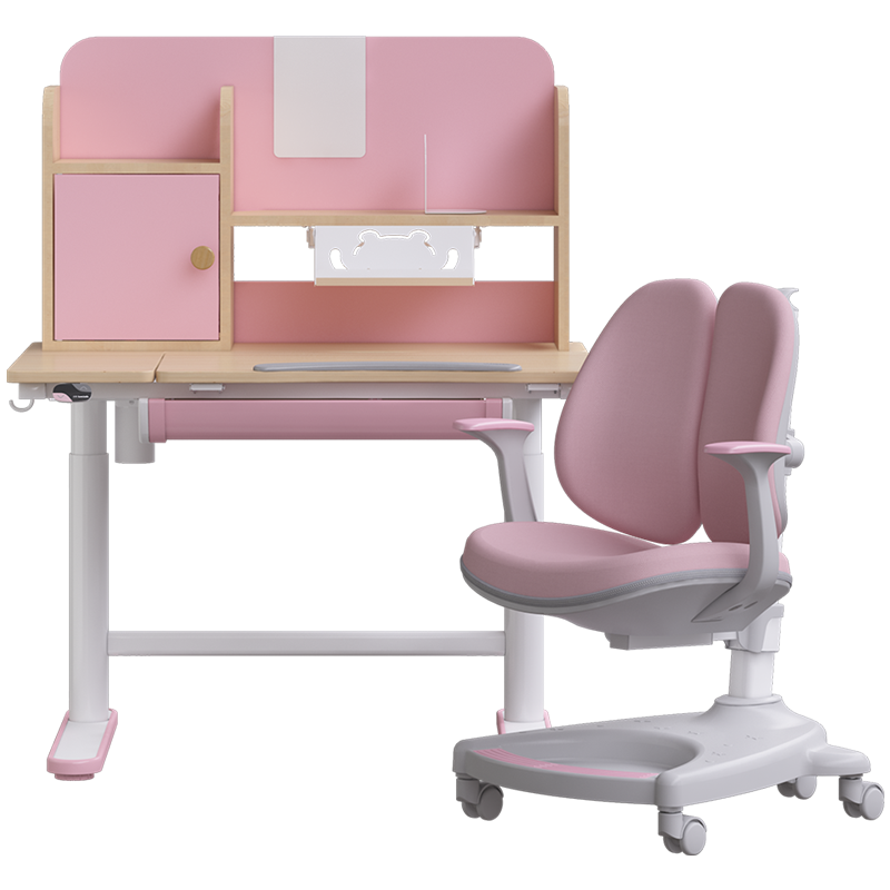 乐歌 儿童学习桌 电动升降儿童学习桌 儿童书桌 学习桌小学生书桌写字桌  漫画家 粉色