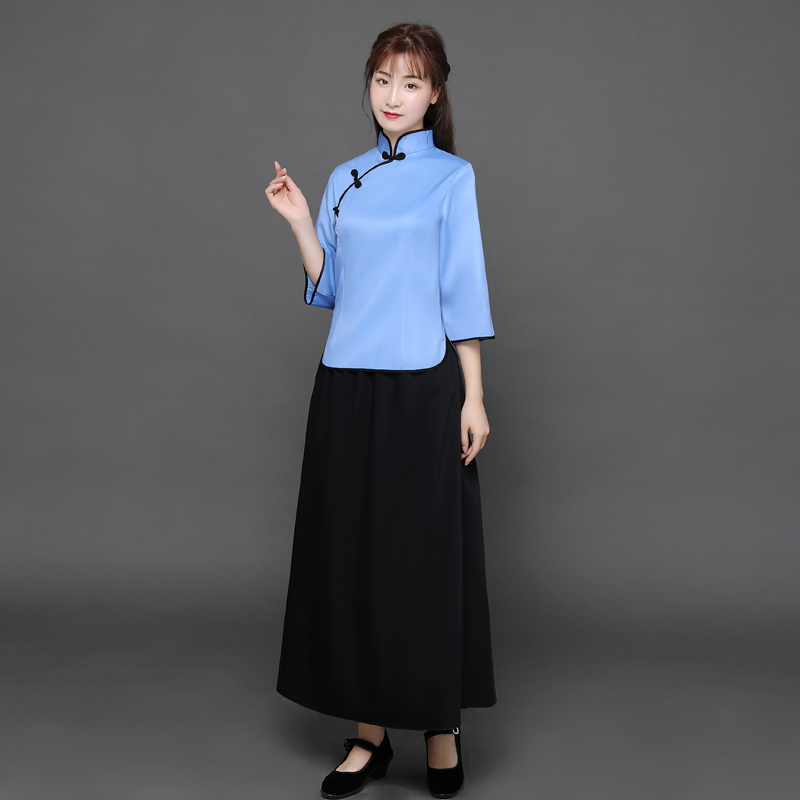 民国学生装中国风套装民国校服民国风毕业班服五四青年装演出服女