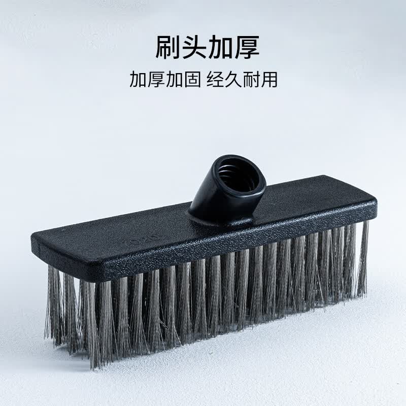 奕清良品浴室地板刷长柄硬毛刷卫生间刷子洗地刷缝隙刷厕所地面瓷砖清洁刷 17CM不锈钢丝刷