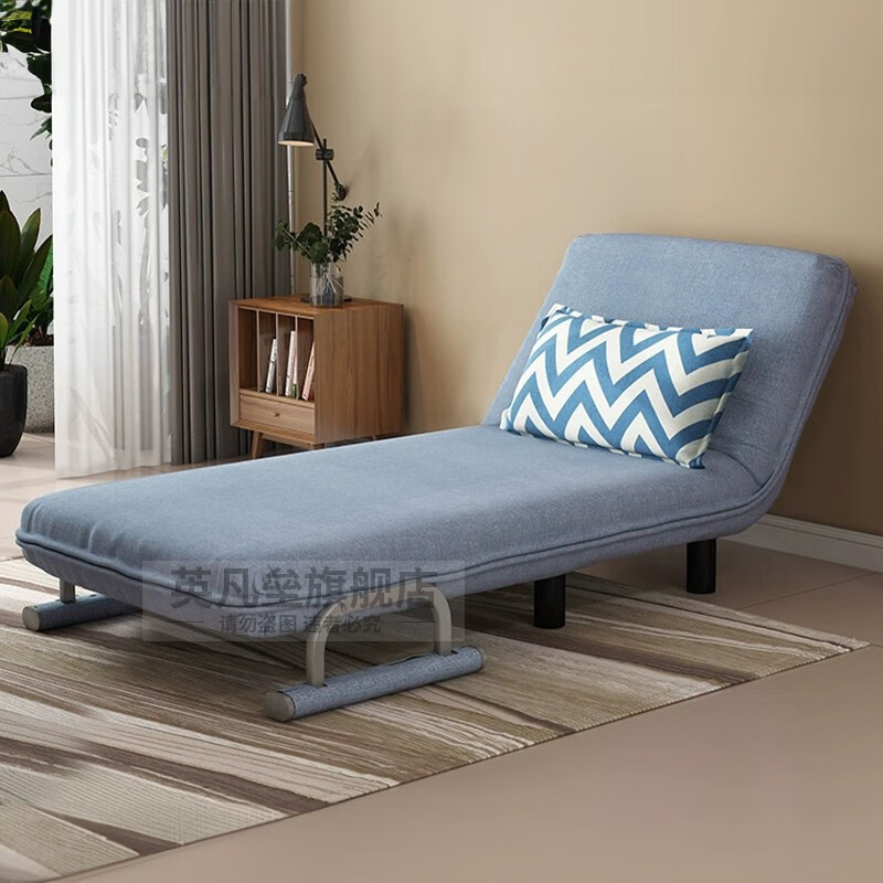 君吻折叠床两用午休家用办公室午睡床可折叠陪护床 68cm 浅蓝色正常脚