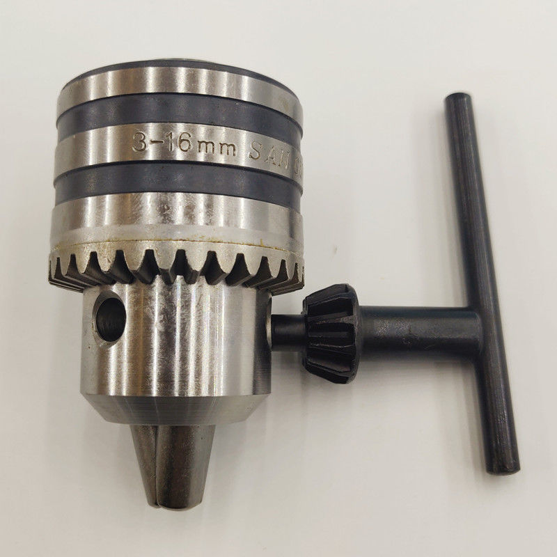睿爸 台钻钻夹头3-1616钻夹头通用钥匙扳手铁夹头手紧式飞机钻夹头 3