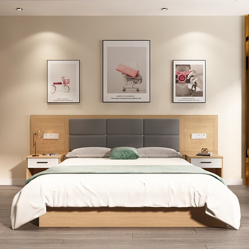 mef快捷酒店客房床宾馆家具床标间全套床出租屋家具床宾馆床电视柜 1.