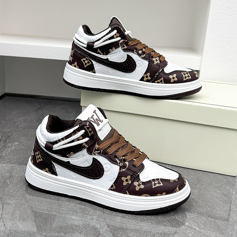 莆田鞋高品质纯原lv联名aj高帮情侣休闲板鞋空军一号时尚男鞋女鞋