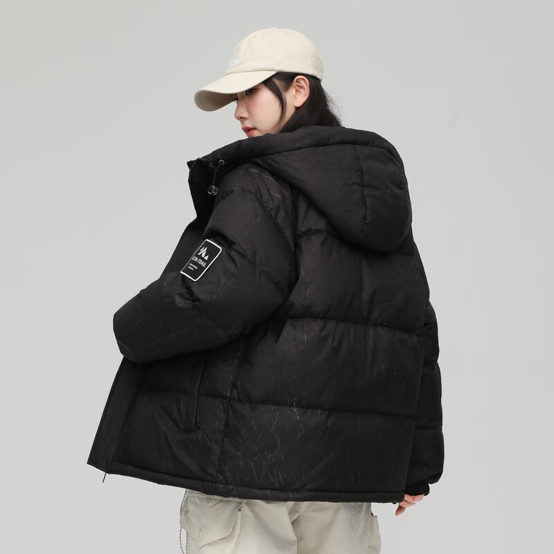雪中飞新款情侣款短款立领保暖羽绒服时尚简约休闲舒适炫酷潮流 黑色|8056 M 170/88A