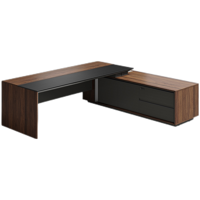 圣奥(sunon)铭睿 办公桌总裁桌简约现代大班台中班台经理主管桌老板桌子 2.96米右柜