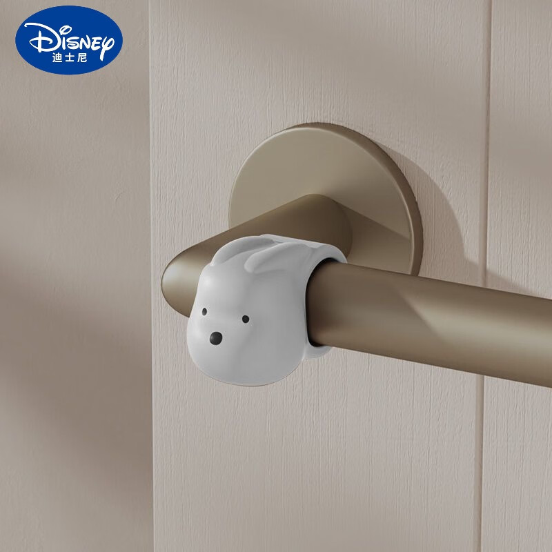 迪士尼（Disney）门吸免打孔新款门挡器硅胶门碰门后防撞垫卫生间门把手软胶门阻器 灰色3只装