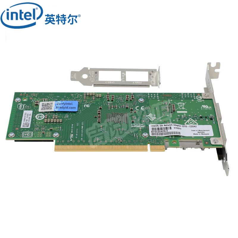 英特尔（Intel）E810-CQDA2双口100G网卡E810CQDA2BLK高速光纤网卡PCIE4.0以太网网络适配