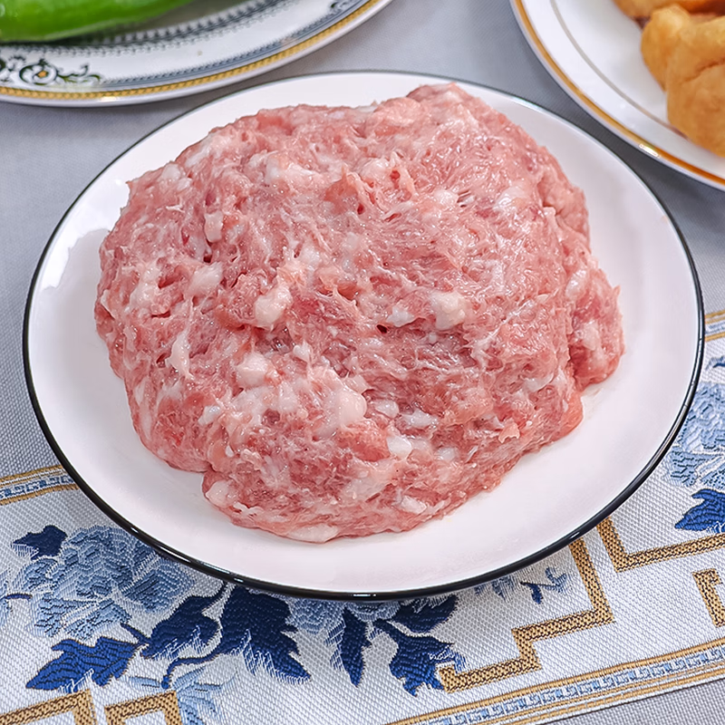 星鲜季爽滑猪肉胶冷冻猪肉馅新鲜猪肉丸饺子包子云吞馅料食材商用2.