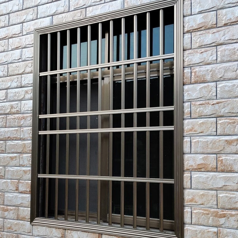 铝合金防盗窗防盗网防护窗家用儿童围栏安全飘窗定制批发自装 珍珠