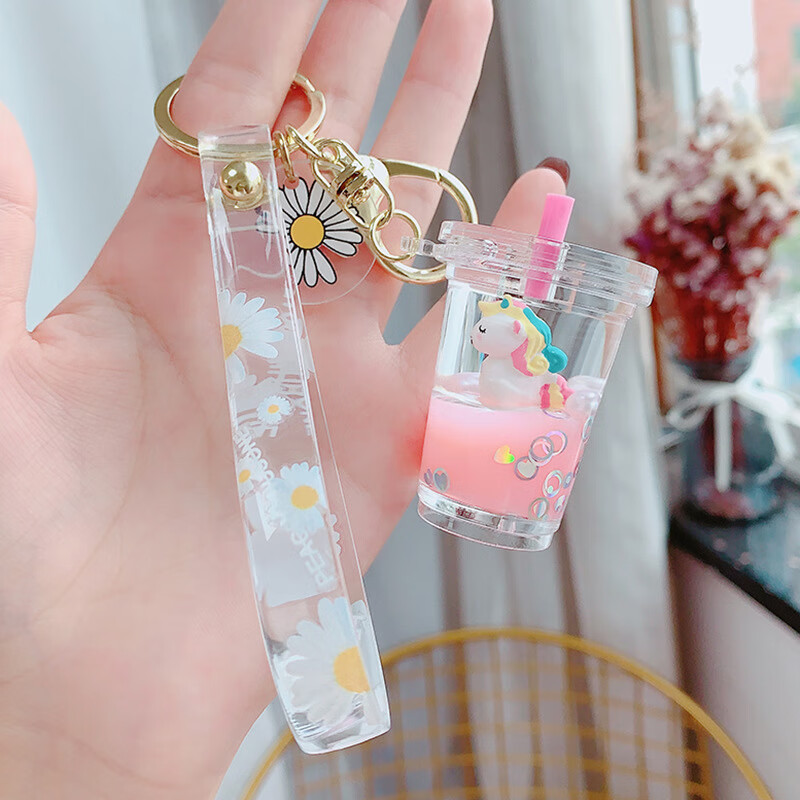 书包挂饰少女心流沙液体 挂坠可爱少女心流沙吊.