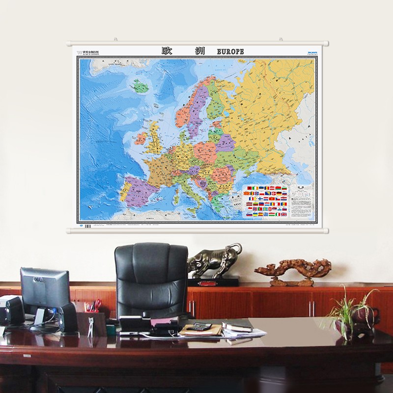 2024全新正版 欧洲地图挂图 大张欧洲地图 中英文地图挂图 覆膜精装挂杆版 1.2*0.9米怎么看?