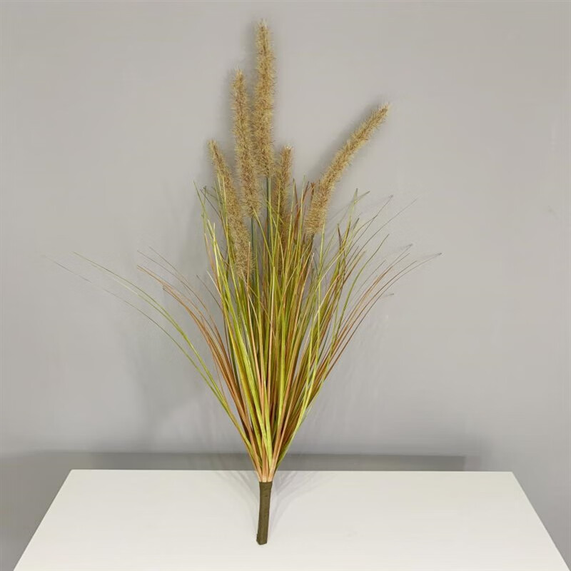 芦苇草假草绿植物仿真花大束落地蒲草隔断装饰 60cm高秋色狗尾草单支