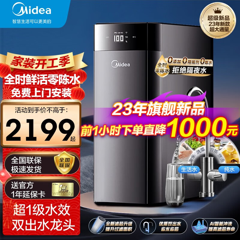 【已开箱】美的800G RO反渗透净水器体验怎样? 时尚纯净喝插图