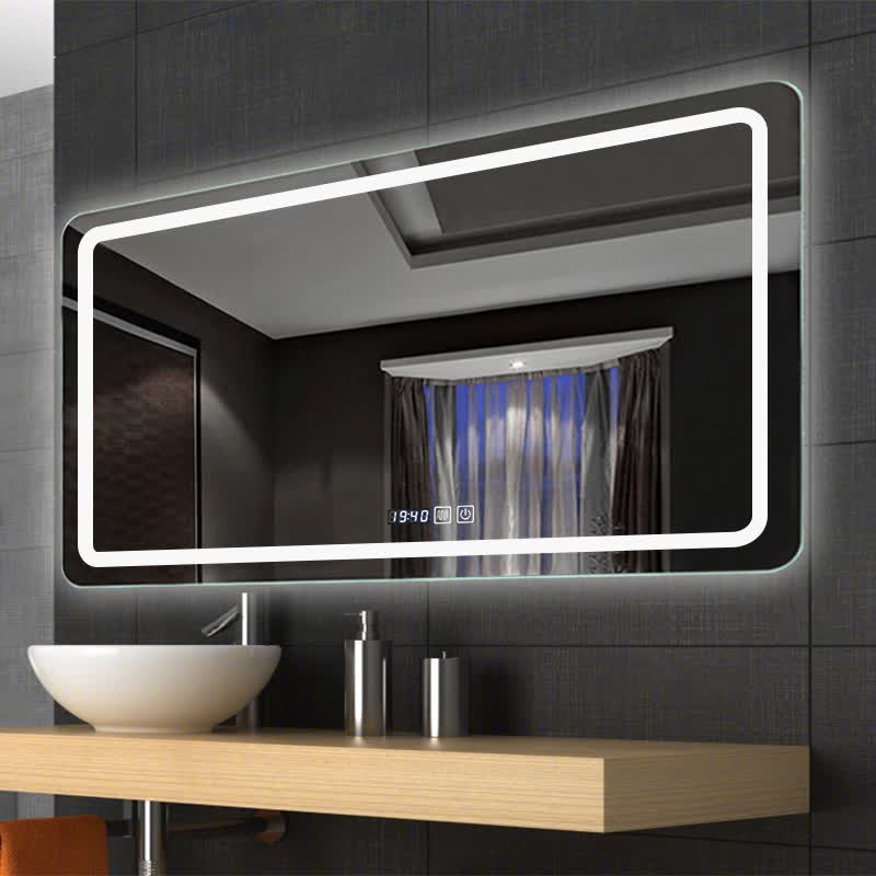 智能镜方镜带led灯卫生间浴室柜镜子卫浴除雾无铜银镜蓝牙可定制半身