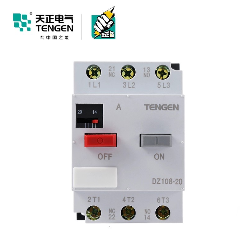 天正电气 tengen dz108-20 塑壳断路器 1.6[1-1.6]   01040010005