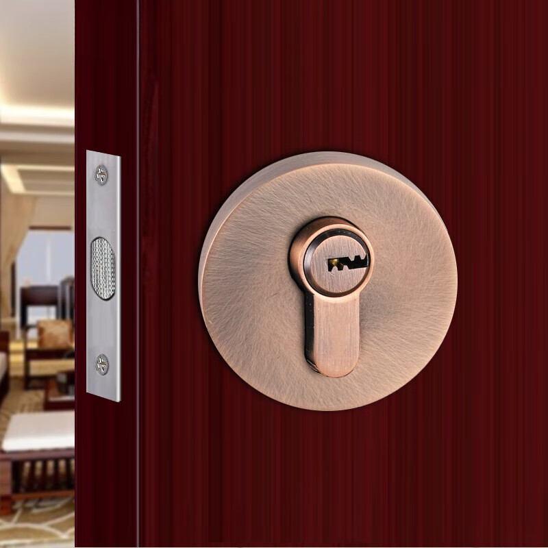 扑哩扑剌隐形门锁电视背景墙锁室内锁双面暗门锁黑色房门锁通道锁闭锁