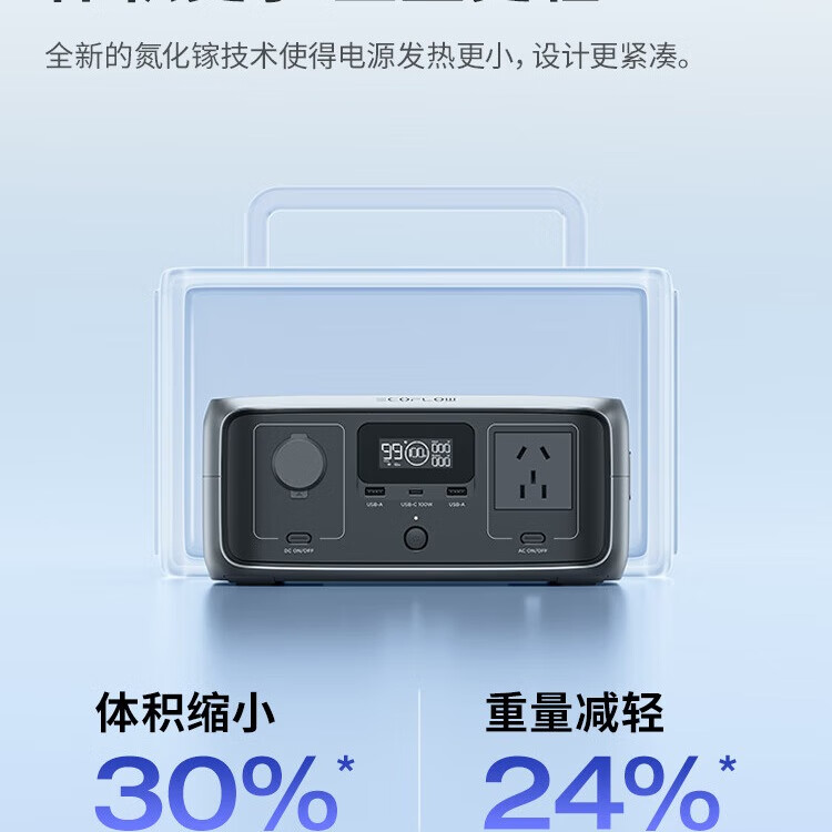 ECOFLOW�����3 ups����ƶ������Դ220V 76800mAh�����Я����ͣ��Ӧ�����ñʼǱ���籦 600W 600W 245Wh � 3 ups