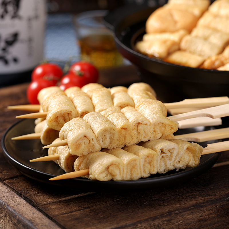 风琴豆皮串200g 关东煮食材便利店素食火锅麻辣烫串串香烧烤豆皮