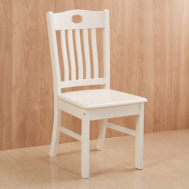似友木业 全实木整装餐椅现代中式实木餐椅餐厅家用靠背椅简约饭店椅子 02#整装-全实木（白色）