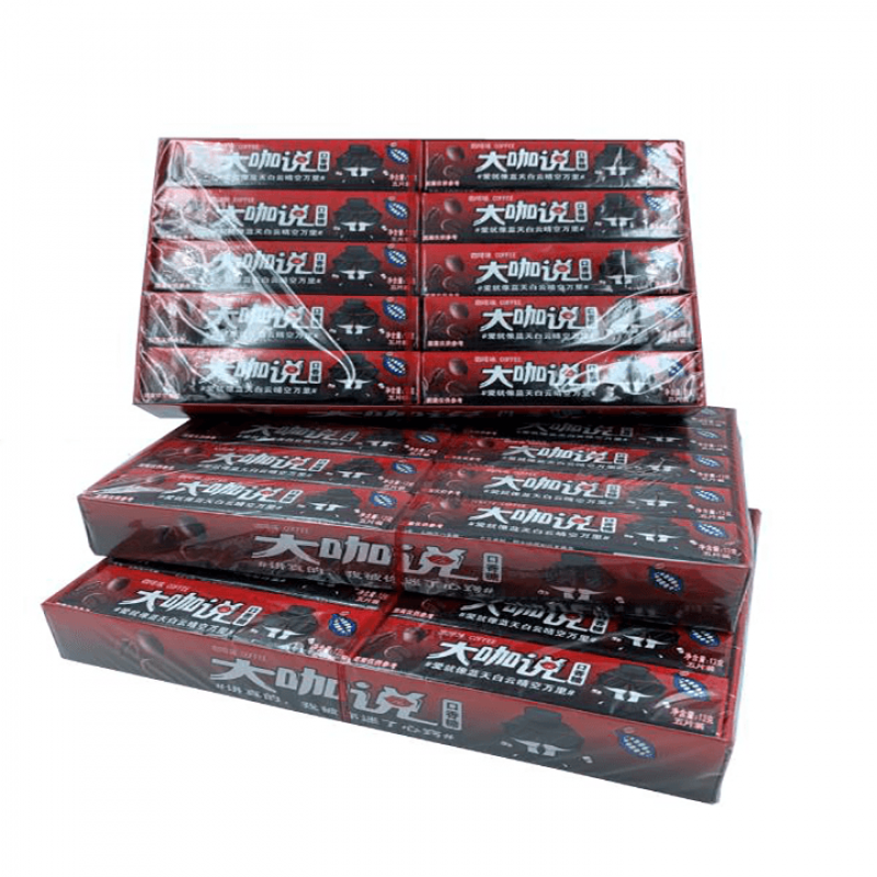 特产优联 大咖说神剑口香糖咖啡味清新口气拼团实惠盒装 一盒20条100